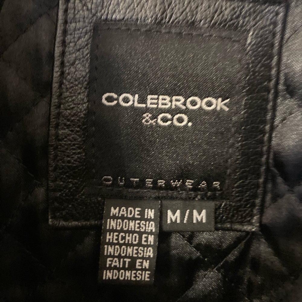 Colebrook Black Leather Button Down Jacket (M) - image 2